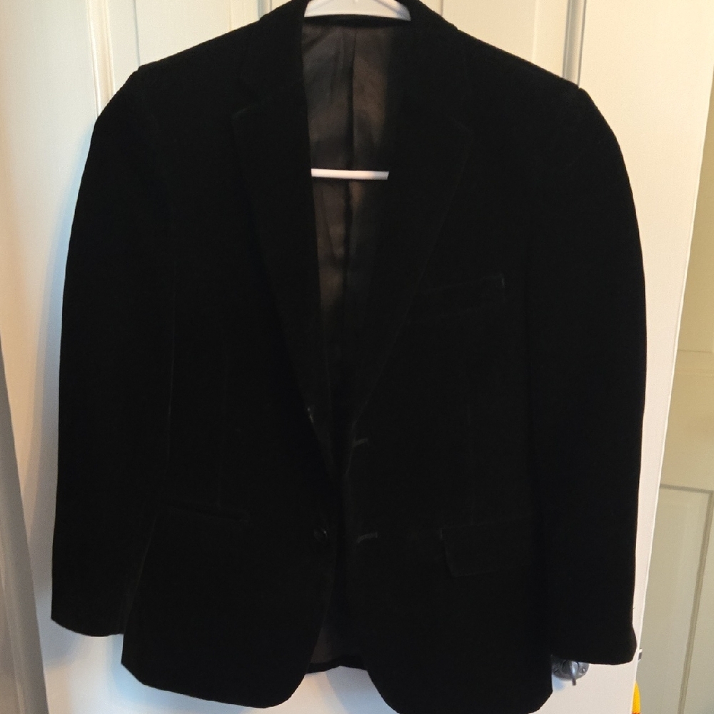 Kids Black Velvet Cotton Suit 8